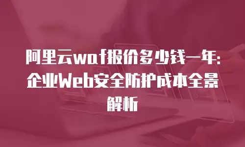 阿里云waf报价多少钱一年：企业Web安全防护成本全景解析