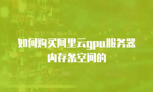 如何购买阿里云gpu服务器内存条空间的