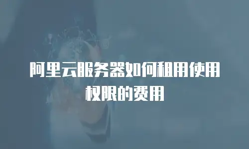 阿里云服务器如何租用使用权限的费用