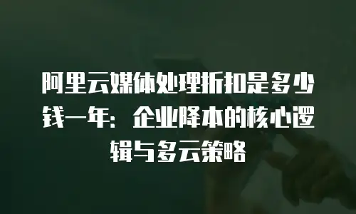 阿里云媒体处理折扣是多少钱一年：企业降本的核心逻辑与多云策略