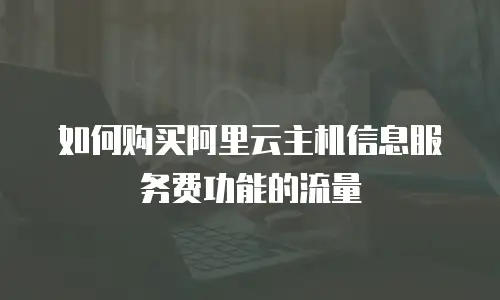 如何购买阿里云主机信息服务费功能的流量