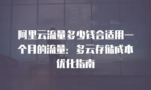 阿里云流量多少钱合适用一个月的流量：多云存储成本优化指南
