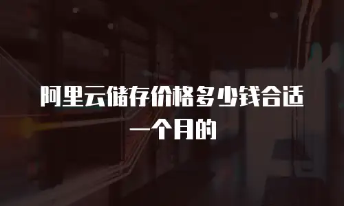 阿里云储存价格多少钱合适一个月的