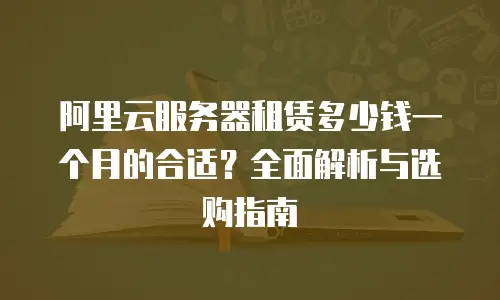 阿里云服务器租赁多少钱一个月的合适？全面解析与选购指南