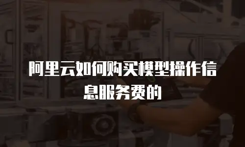 阿里云如何购买模型操作信息服务费的