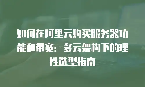 如何在阿里云购买服务器功能和带宽：多云架构下的理性选型指南