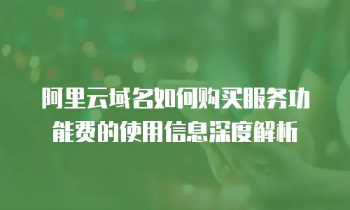 阿里云域名如何购买服务功能费的使用信息深度解析
