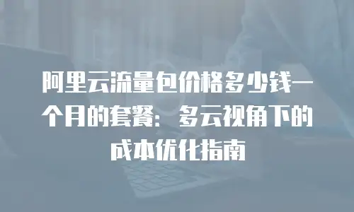 阿里云流量包价格多少钱一个月的套餐：多云视角下的成本优化指南