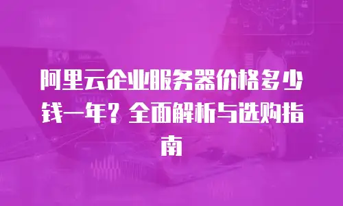 阿里云企业服务器价格多少钱一年？全面解析与选购指南