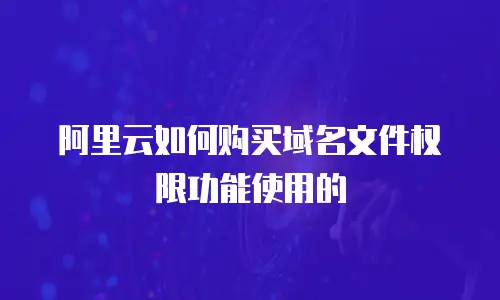 阿里云如何购买域名文件权限功能使用的