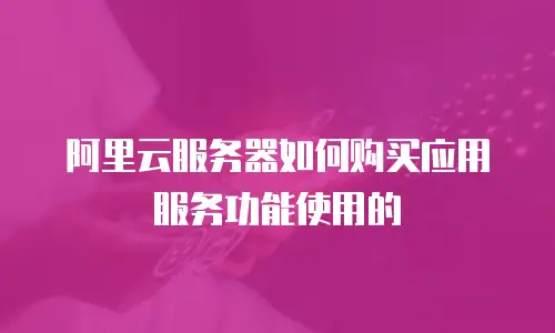 阿里云服务器如何购买应用服务功能使用的
