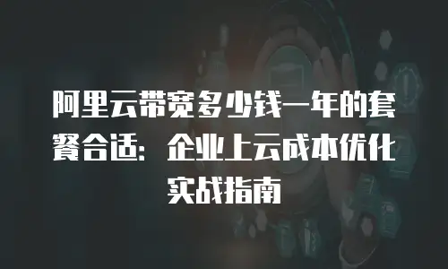 阿里云带宽多少钱一年的套餐合适：企业上云成本优化实战指南