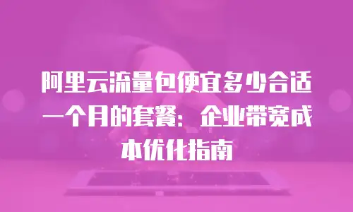 阿里云流量包便宜多少合适一个月的套餐：企业带宽成本优化指南