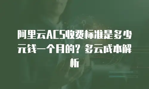 阿里云ACS收费标准是多少元钱一个月的？多云成本解析