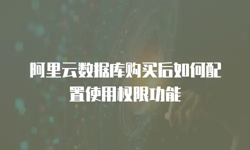 阿里云数据库购买后如何配置使用权限功能