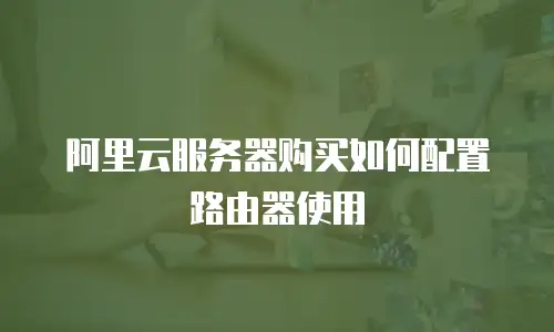 阿里云服务器购买如何配置路由器使用