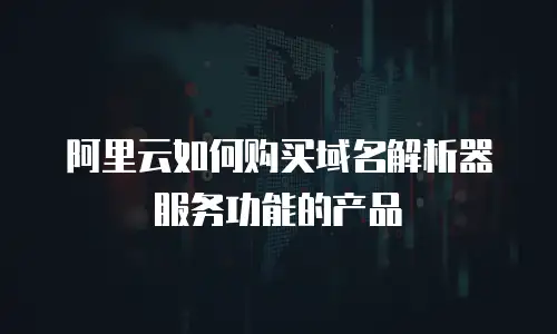 阿里云如何购买域名解析器服务功能的产品