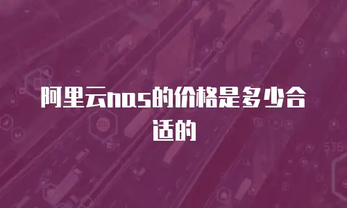 阿里云nas的价格是多少合适的