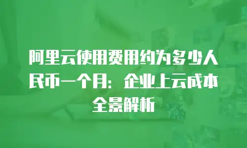 阿里云使用费用约为多少人民币一个月：企业上云成本全景解析