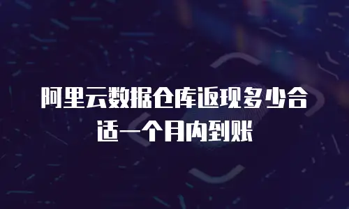 阿里云数据仓库返现多少合适一个月内到账