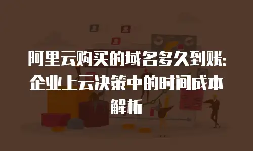 阿里云购买的域名多久到账：企业上云决策中的时间成本解析
