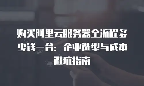 购买阿里云服务器全流程多少钱一台：企业选型与成本避坑指南