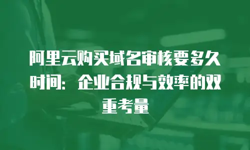 阿里云购买域名审核要多久时间：企业合规与效率的双重考量
