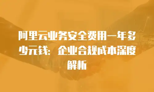 阿里云业务安全费用一年多少元钱：企业合规成本深度解析