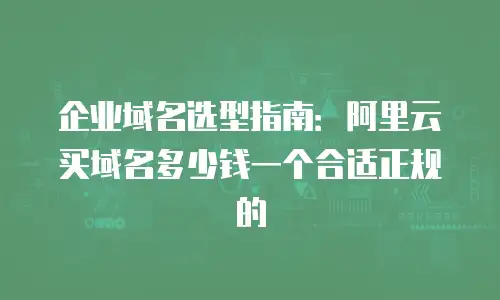 企业域名选型指南：阿里云买域名多少钱一个合适正规的