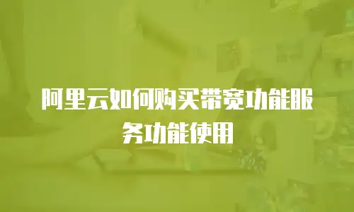 阿里云如何购买带宽功能服务功能使用