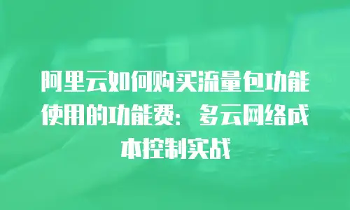 阿里云如何购买流量包功能使用的功能费：多云网络成本控制实战