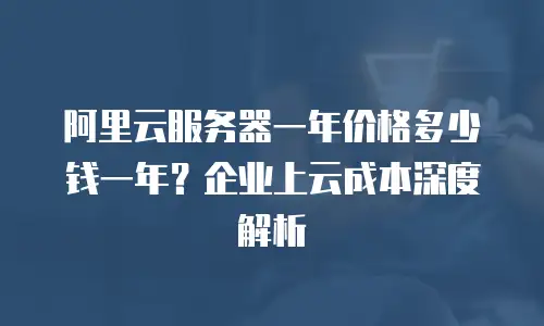 阿里云服务器一年价格多少钱一年？企业上云成本深度解析