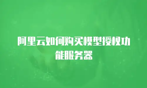 阿里云如何购买模型授权功能服务器