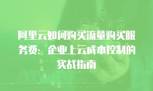 阿里云如何购买流量购买服务费：企业上云成本控制的实战指南