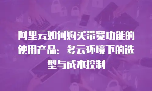 阿里云如何购买带宽功能的使用产品：多云环境下的选型与成本控制