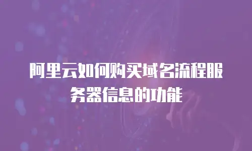 阿里云如何购买域名流程服务器信息的功能