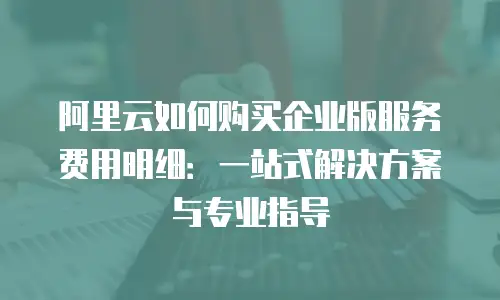 阿里云如何购买企业版服务费用明细：一站式解决方案与专业指导