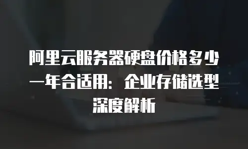 阿里云服务器硬盘价格多少一年合适用：企业存储选型深度解析