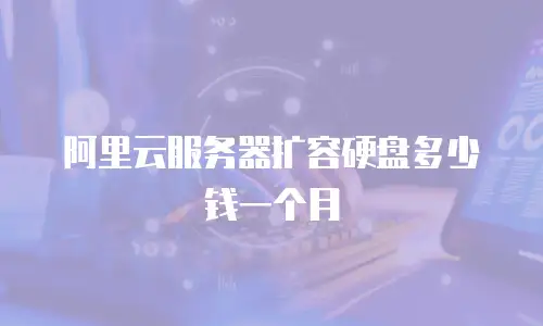 阿里云服务器扩容硬盘多少钱一个月