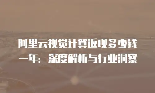 阿里云视觉计算返现多少钱一年：深度解析与行业洞察