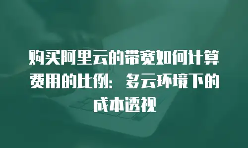购买阿里云的带宽如何计算费用的比例：多云环境下的成本透视