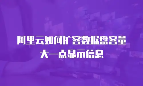 阿里云如何扩容数据盘容量大一点显示信息