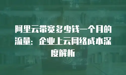 阿里云带宽多少钱一个月的流量：企业上云网络成本深度解析