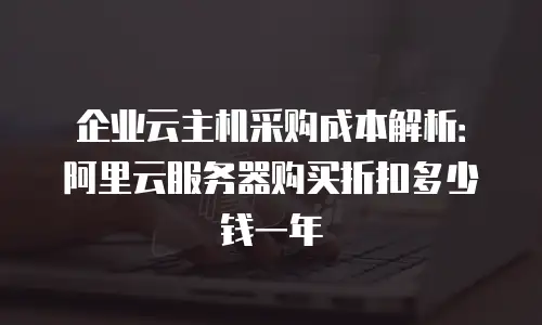 企业云主机采购成本解析：阿里云服务器购买折扣多少钱一年