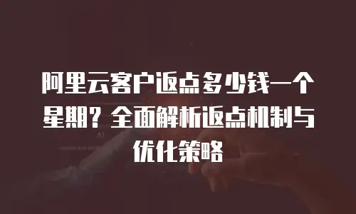 阿里云客户返点多少钱一个星期？全面解析返点机制与优化策略