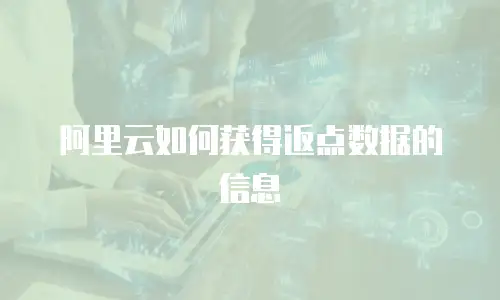 阿里云如何获得返点数据的信息