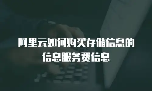 阿里云如何购买存储信息的信息服务费信息