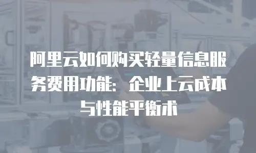 阿里云如何购买轻量信息服务费用功能：企业上云成本与性能平衡术