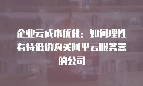 企业云成本优化：如何理性看待低价购买阿里云服务器的公司