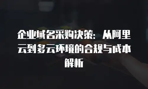 企业域名采购决策：从阿里云到多云环境的合规与成本解析